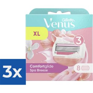 Gillette Venus Comfortglide Spa Breeze Scheermesjes voor Vrouwen - 8 navulmesjes - Voordeelverpakking 3 stuks
