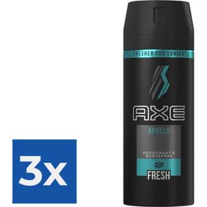 Axe Deodorant Bodyspray Apollo 150 ml - Voordeelverpakking 3 stuks