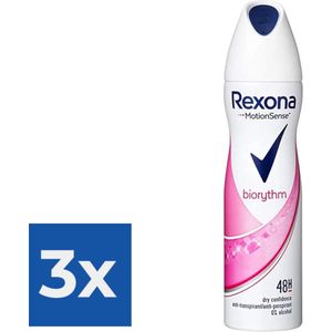 Rexona Deospray  Biorythm 150 ml - Voordeelverpakking 3 stuks