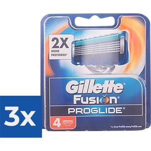 Gillette Fusion ProGlide Scheermesjes - 4 Stuks - Voordeelverpakking 3 stuks