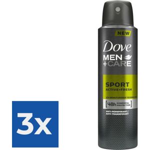 Dove Men Care Sport Active - Fresh Deodorant 150 ml - Voordeelverpakking 3 stuks