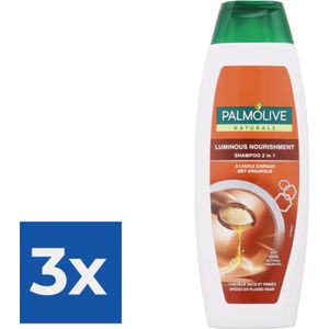 Palmolive Shampoo - 2 in 1 Luminous Nourishment Argan Oil 350 ml - Voordeelverpakking 3 stuks