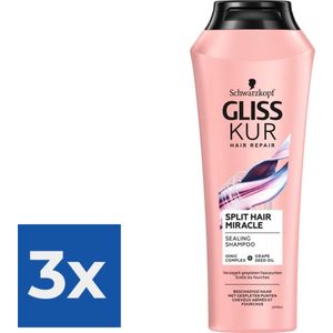 Gliss Kur Split End Shampoo 250 ml - Voordeelverpakking 3 stuks