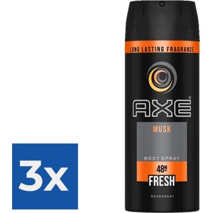 Axe Deospray - Musk 150 ml - Voordeelverpakking 3 stuks