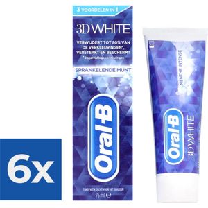 Oral-B Tandpasta - 3D White Sparkling Mint - Voordeelverpakking 6 x 75 ml