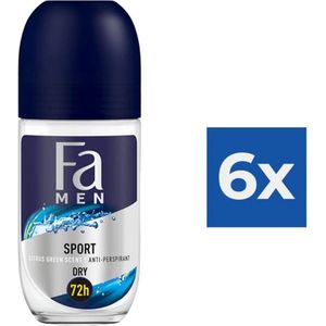 Fa Deodorant Roller Sport Men 72H 6 x 50 ml