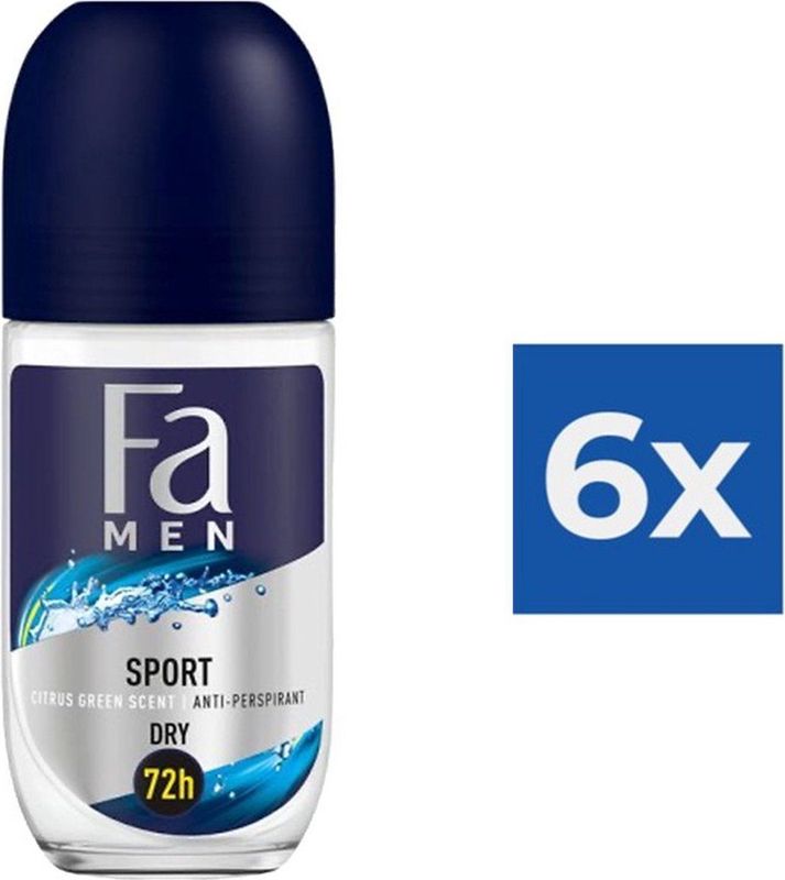 Fa Deodorant Roller Sport Men 72H 6 x 50 ml