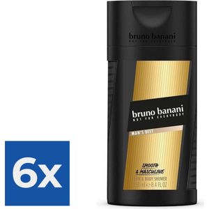 Bruno Banani Douchegel Men  Hair & Body Man’s Best 250 ml - Voordeelverpakking 6 stuks