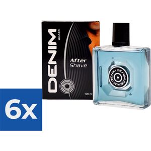Denim Aftershave Men - Black 100 ml - Voordeelverpakking 6 stuks