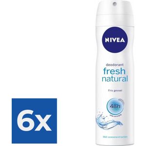 Nivea Deodorant Spray Fresh Natural 150 ml - Voordeelverpakking 6 stuks