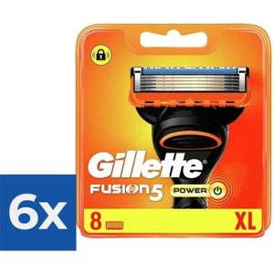 Gillette Fusion Power - 8 stuks - Scheermesjes - Voordeelverpakking 6 stuks