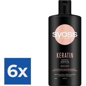 Syoss Keratin Shampoo - 440 ml - Voordeelverpakking 6 stuks