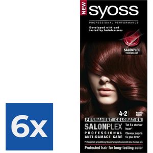 SYOSS Color baseline 4-2 Mahonie Haarverf - 1 stuk - Voordeelverpakking 6 stuks