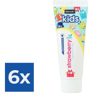 Sence Tandpasta Kids Aardbei 6 x 75 ml - Vegan 3 tot 8 Jaar