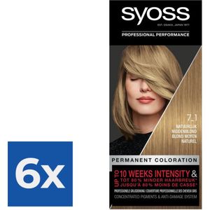 Syoss Color baseline 7-1 Natuurlijk Midden Blond - Voordeelverpakking 6 stuks