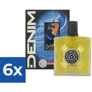 Denim Aftershave Men - Original 100 ml - Voordeelverpakking 6 stuks