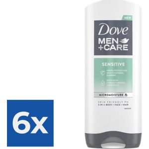 Dove Douchegel Men  Care Sensitive gel 3 in 1 400 ml - Voordeelverpakking 6 stuks