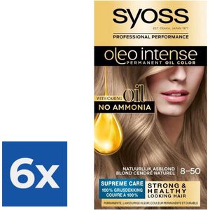 SYOSS Oleo Intense 8-50 Natuurlijk Asblond - 1 stuk - Voordeelverpakking 6 stuks
