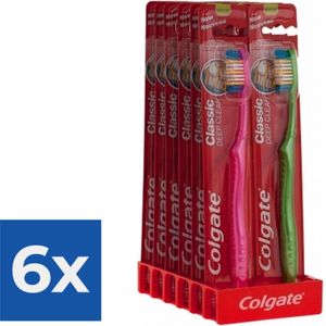 Colgate Tandenborstel  Classic Deep Clean Medium- 1 tandenborstel - Voordeelverpakking 6 stuks