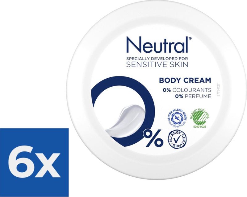 Neutral Parfumvrij Body Cream 250 ml - Voordeelverpakking 6 stuks
