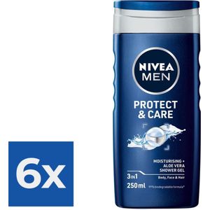 NIVEA Men Douchegel Protect & Care - 250 ml - Voordeelverpakking 6 stuks