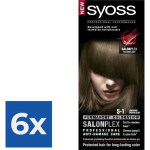 Syoss - Haarverf - 5_1 - Lichtbruin - 115ml x 6