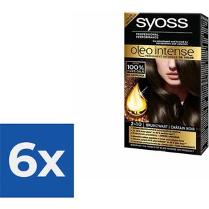 SYOSS Oleo Intense 2-10 Bruinzwart Haarverf - 1 stuk - Voordeelverpakking 6 stuks