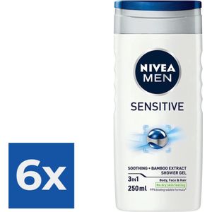 NIVEA Men Sensitive Douchegel - 250ml - Voordeelverpakking 6 stuks