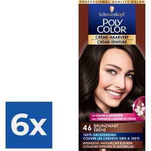 Schwarzkopf Poly Color Creme Haarverf 46 Bruinzwart - 1 stuk - Voordeelverpakking 6 stuks