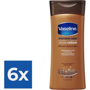 Vaseline Cocoa Radiant Intensive Care Bodylotion - 200 ml - Voordeelverpakking 6 stuks