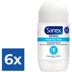 Sanex Dermo Protector Deodorant Roller 50 ML - Voordeelverpakking 6 stuks