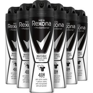 Rexona Deospray Men - Active Protection Invisible - 150ml - Voordeelverpakking 6 stuks