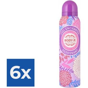Body-x Deodorant voor Vrouwen | 150 ml | Spray - Voordeelverpakking 6 stuks