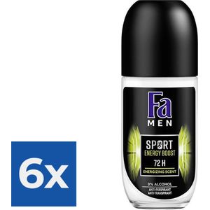 Fa Men Deoroller - Sport Energy Boost 50 ml - Voordeelverpakking 6 stuks