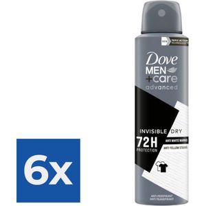 Dove Deospray Men  Care Invisible Dry 150 ml - Voordeelverpakking 6 stuks