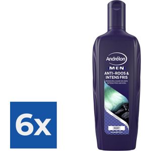 Andrélon Shampoo Men Anti-Roos & Intens Fris 300 ml - Voordeelverpakking 6 stuks