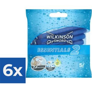 Wilkinson Wegwerpscheermesjes Essentials 2 For Men 5 stuks - Voordeelverpakking 6 stuks