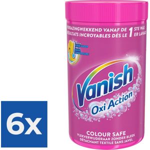 Vanish Oxi Action Poeder - Vlekverwijderaar Voor Gekleurde Was - 1-5 kg - Voordeelverpakking 6 stuks