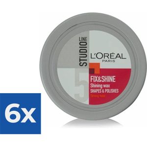 L'Oréal Paris Studio Line Fix and Shine High gloss Wax - 75 ml - Voordeelverpakking 6 stuks