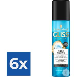Gliss Kur - Anti-Klit spray - Aqua Revive - Voordeelverpakking 6 x 200 ml
