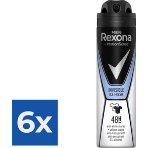 Rexona Men Invisible Ice - Deodorant - 150 ml - Voordeelverpakking 6 stuks