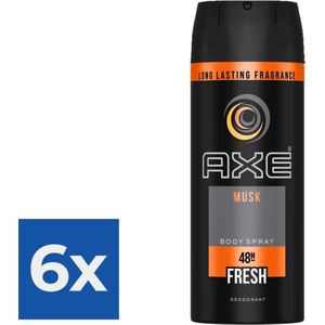 Axe Deospray - Musk 150 ml - Voordeelverpakking 6 stuks