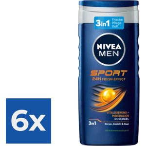 NIVEA Men Sport Douchegel - 250ml - Voordeelverpakking 6 stuks