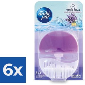 Ambi Pur Toiletblok Starterkit 5in1 Lavender & Rosemary - Voordeelverpakking 6 stuks