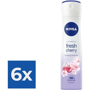 Nivea Anti-transpirant Fresh Cherry 150 ml - Voordeelverpakking 6 stuks