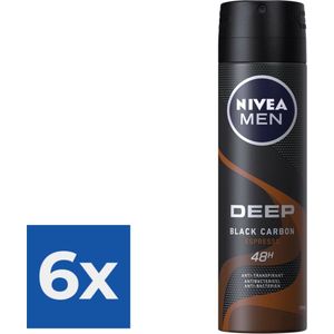 NIVEA Deep Espresso Anti Transpirant Spray - 150 ml - Voordeelverpakking 6 stuks