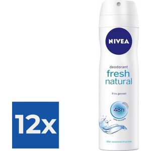 Nivea Deodorant Spray Fresh Natural 150 ml - Voordeelverpakking 12 stuks