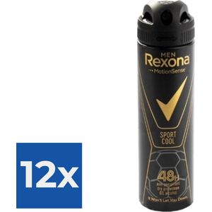 Rexona Men Deodorant - Sport Cool - 150ml - Voordeelverpakking 12 stuks