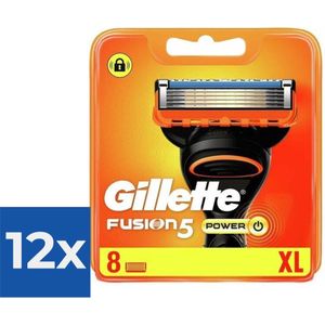 Gillette Fusion Power - 8 stuks - Scheermesjes - Voordeelverpakking 12 stuks