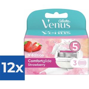 Gillette Venus Scheermesjes Comfortglide Strawberry 3 stuks - Voordeelverpakking 12 stuks